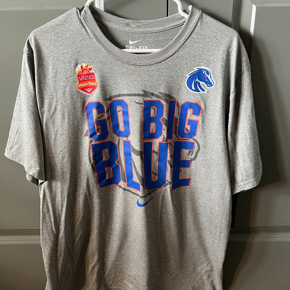 Boise State GO BIG BLUE Fiesta Bowl Dr-Fit Nike Tee Shirt